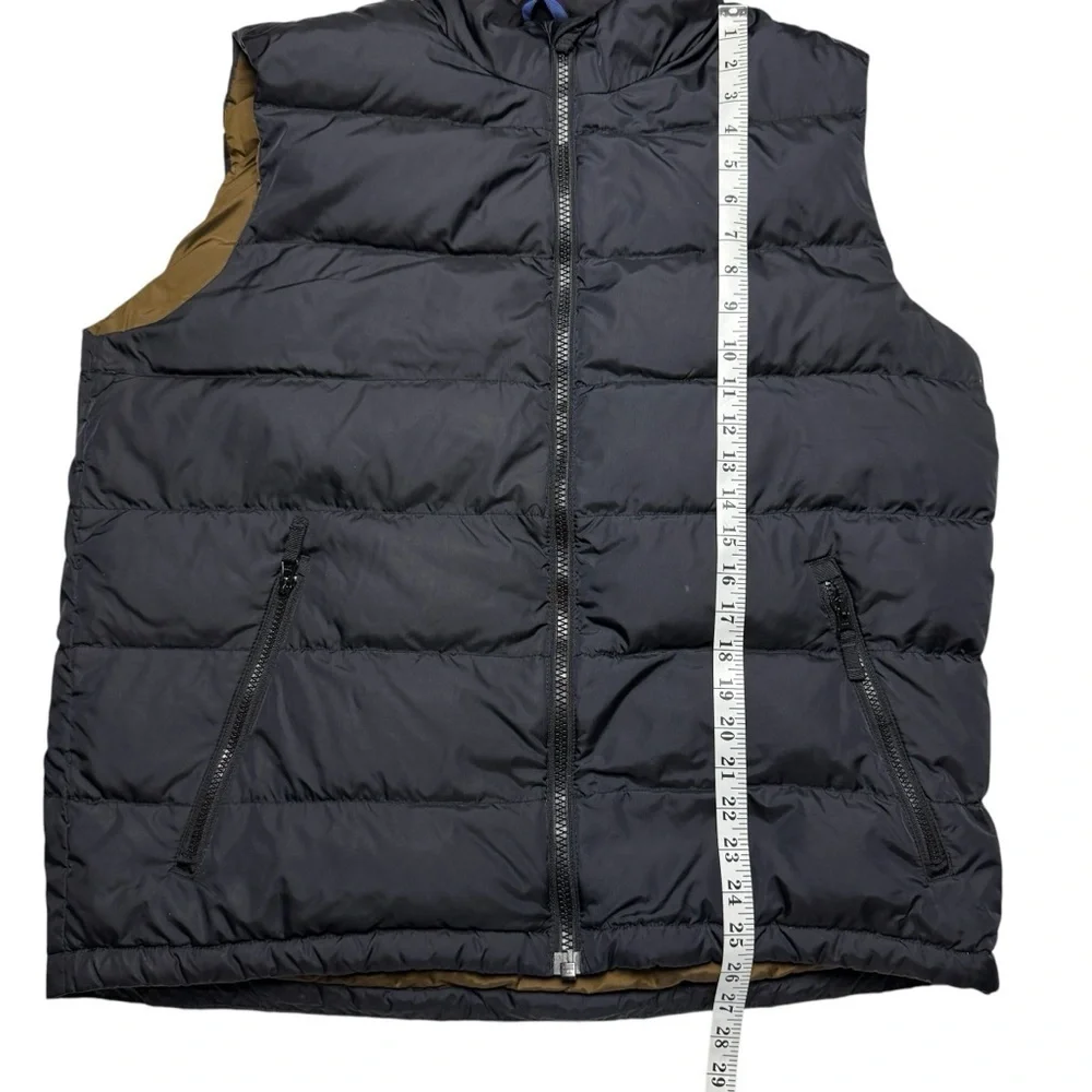 Lands End Vest Men’s Large 42-44 Goosedown Filled Black Full Zip Vest Jacket